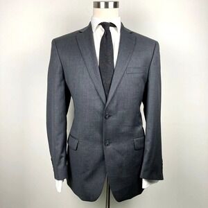 Calvin Klein Men Suit Jacket Blazer 42R 100%Wool Gray E081149